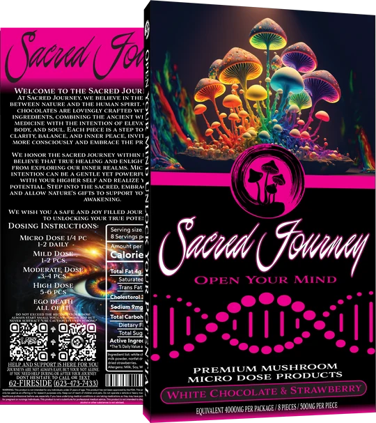 Sacred Journey Chocolate Bar – White Chocolate Strawberry 4g